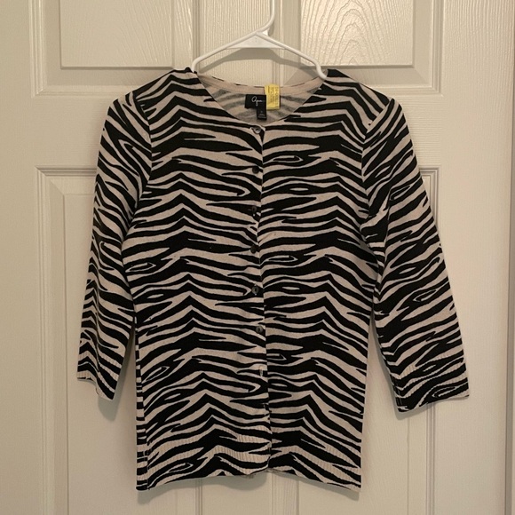 100% cashmere zebra cardigan - Picture 1 of 3
